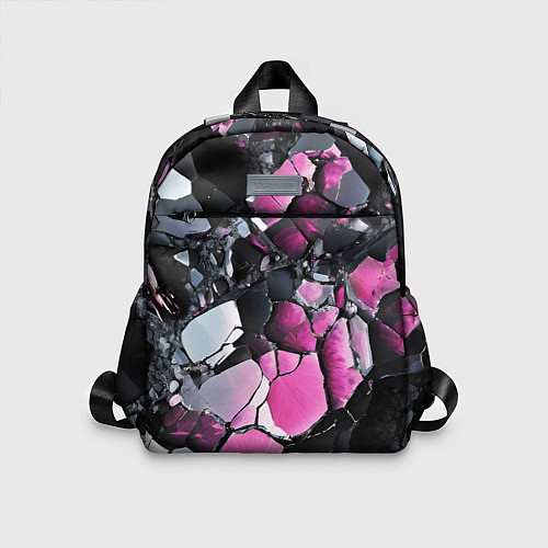 Детский рюкзак Чёрно-розовый камень / 3D-принт – фото 1
