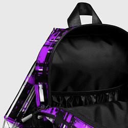 Детский рюкзак Фиолетово-белый гранж на чёрном фоне, цвет: 3D-принт — фото 2