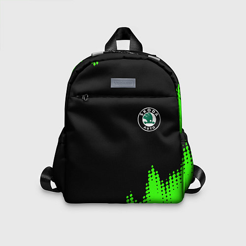 Детский рюкзак Skoda краски зеленые / 3D-принт – фото 1