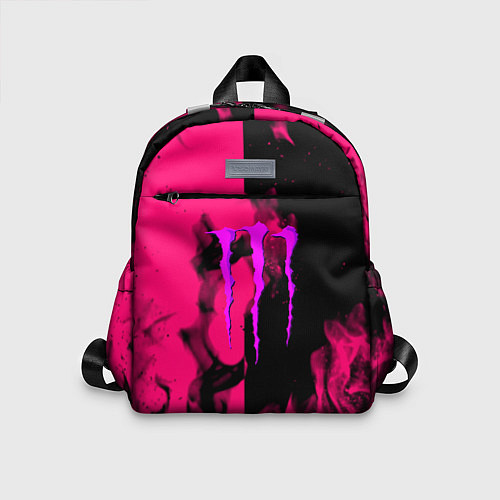 Детский рюкзак Monster energy fire pink / 3D-принт – фото 1