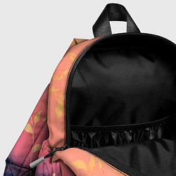 Детский рюкзак Листья на сине-розовом фоне - нейросеть, цвет: 3D-принт — фото 2