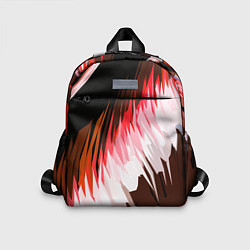 Детский рюкзак Красно-белая абстракция на чёрном фоне, цвет: 3D-принт