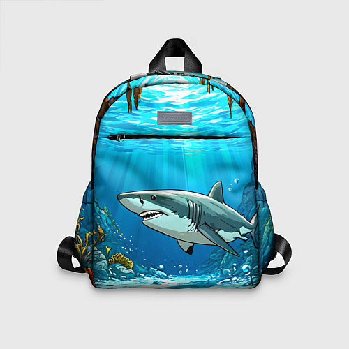 Детский рюкзак Акула в океане / 3D-принт – фото 1