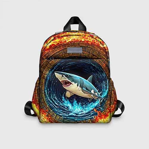 Детский рюкзак Акула в огненом колодце / 3D-принт – фото 1