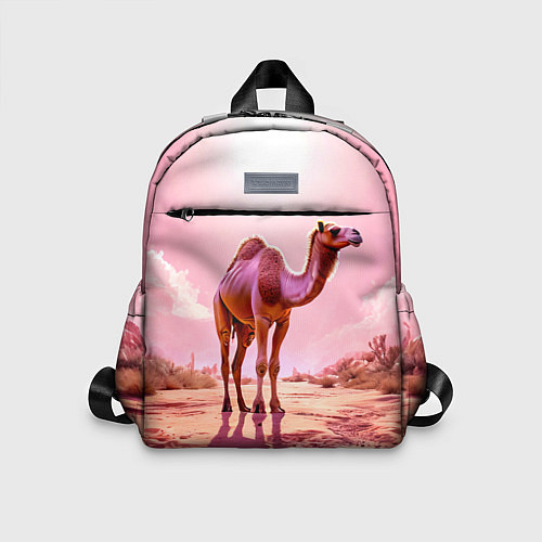 Детский рюкзак Верблюд в розовой пустыне / 3D-принт – фото 1