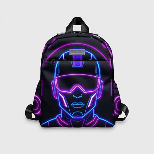 Детский рюкзак Неоновый кибер силует / 3D-принт – фото 1
