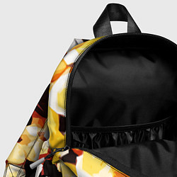 Детский рюкзак Жёлто-белая абстракция на чёрном фоне, цвет: 3D-принт — фото 2