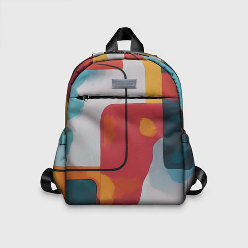 Детский рюкзак Абстракция с прямоугольниками / 3D-принт – фото 1