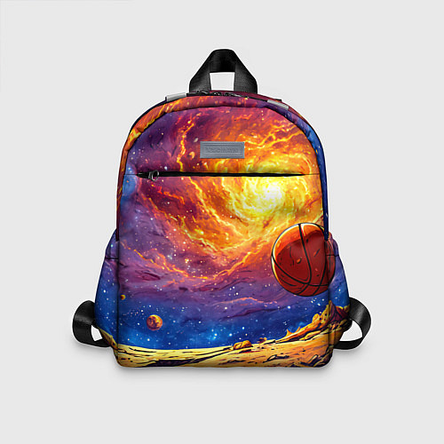 Детский рюкзак Баскетбольный мяч и космос / 3D-принт – фото 1