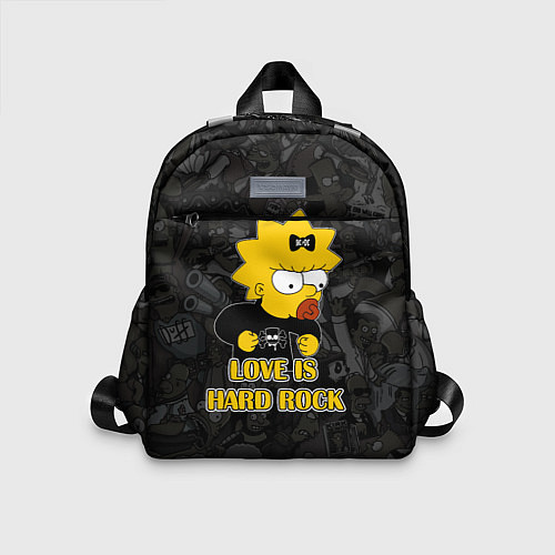 Детский рюкзак Мэгги Симпсон love is Hard rock / 3D-принт – фото 1