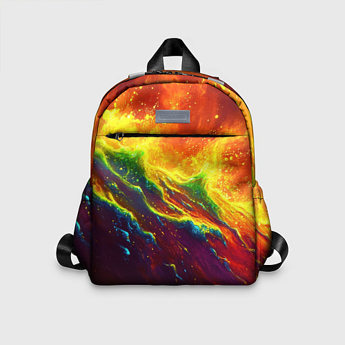 Детский рюкзак Абстрактные волны с огнем / 3D-принт – фото 1