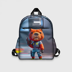 Детский рюкзак Крутой капибара с пистолетом - киберпанк фантазия, цвет: 3D-принт