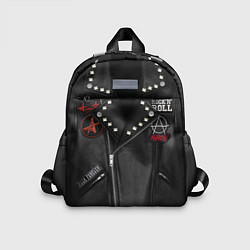 Детский рюкзак Рокерская косуха с нашивками Алиса, цвет: 3D-принт