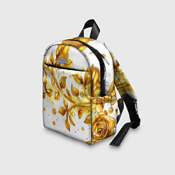 Детский рюкзак Золотые листья на белом, цвет: 3D-принт — фото 2