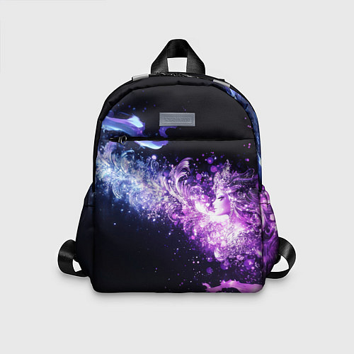 Детский рюкзак Фиолетово-синяя абстрактная волна / 3D-принт – фото 1