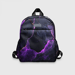 Детский рюкзак Фиолетово-черная объемная текстура, цвет: 3D-принт