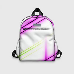 Детский рюкзак Green white pink line, цвет: 3D-принт