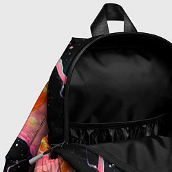 Детский рюкзак Розовая текстура в черном, цвет: 3D-принт — фото 2