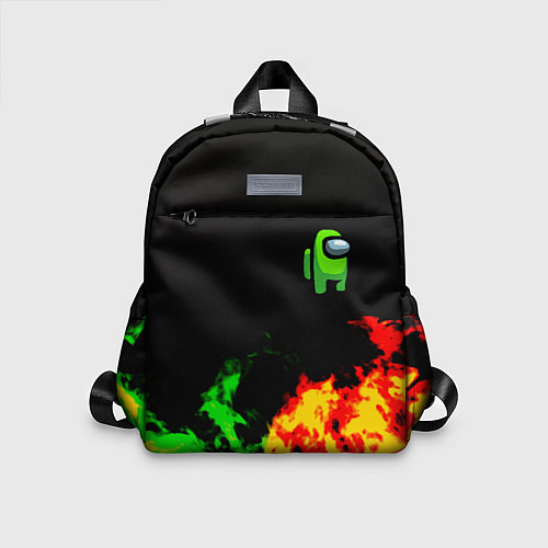 Детский рюкзак Амонг ас огненная текстура / 3D-принт – фото 1