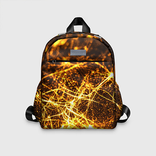 Детский рюкзак Текстура золотые нити / 3D-принт – фото 1