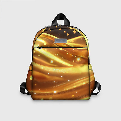 Детский рюкзак Золотая ткань с блестками / 3D-принт – фото 1