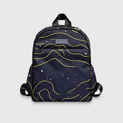 Детский рюкзак Абстракция золотых линий текстура / 3D-принт – фото 1