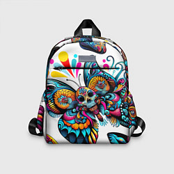 Детский рюкзак Бабочка и череп - нейроарт паттерн, цвет: 3D-принт