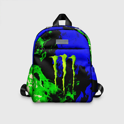 Детский рюкзак Monster energy кислотный огонь / 3D-принт – фото 1