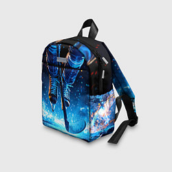 Детский рюкзак Хоккеист в синем пламени, цвет: 3D-принт — фото 2