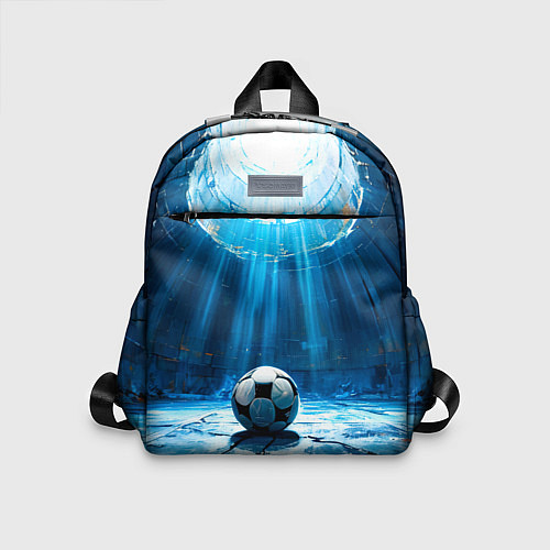Детский рюкзак Футбольный мяч в синем / 3D-принт – фото 1