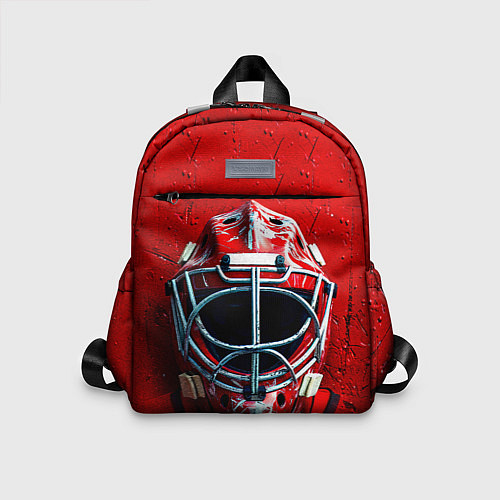 Детский рюкзак Маска голкипера на красном / 3D-принт – фото 1