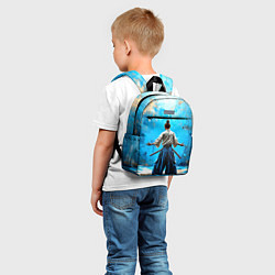 Детский рюкзак Боец айкидо на синем, цвет: 3D-принт — фото 2