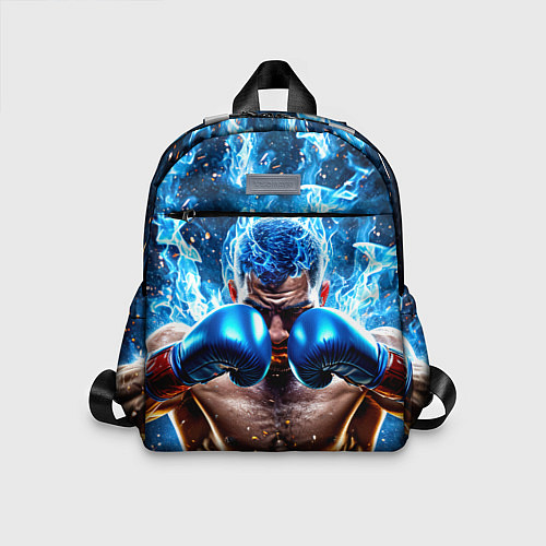 Детский рюкзак Боксер в синем пламени / 3D-принт – фото 1