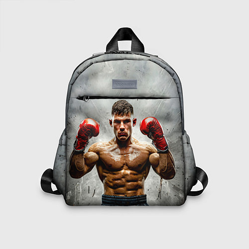 Детский рюкзак Боксер на сером / 3D-принт – фото 1