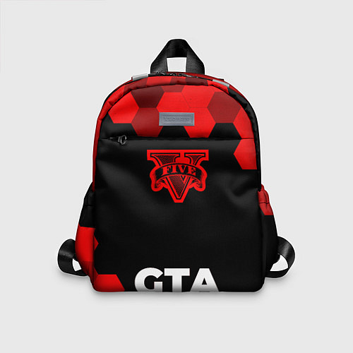 Детский рюкзак GTA - red gradient по-центру / 3D-принт – фото 1
