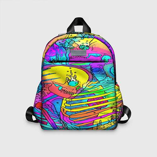 Детский рюкзак Черепа неоновые краски / 3D-принт – фото 1