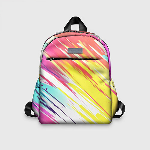 Детский рюкзак Брызги краски на белом фоне / 3D-принт – фото 1