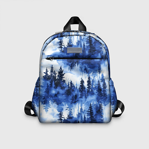 Детский рюкзак Силуэты деревьев и отражения - акварельный лесной / 3D-принт – фото 1