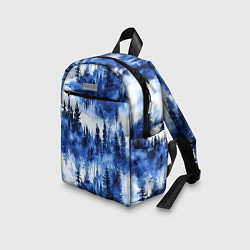 Детский рюкзак Силуэты деревьев и отражения - акварельный лесной, цвет: 3D-принт — фото 2