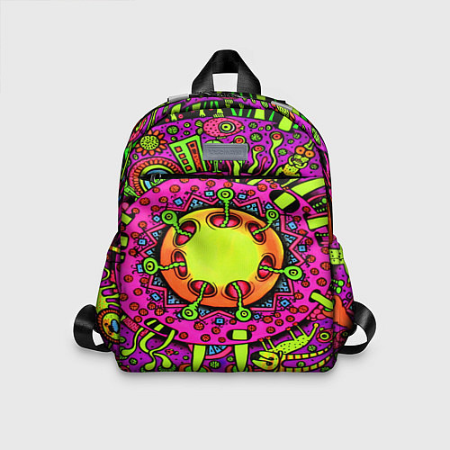Детский рюкзак Кислотные грибы оптические / 3D-принт – фото 1