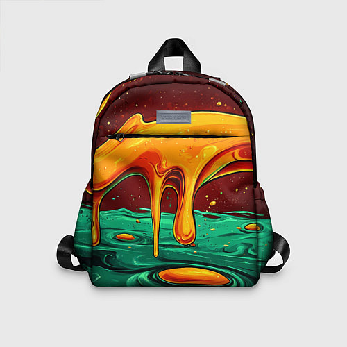 Детский рюкзак Оранжевая клякса текстура / 3D-принт – фото 1