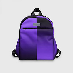 Детский рюкзак Чёрно-сиреневый градиент пополам, цвет: 3D-принт