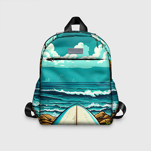 Детский рюкзак Sup-доска у берега океана / 3D-принт – фото 1