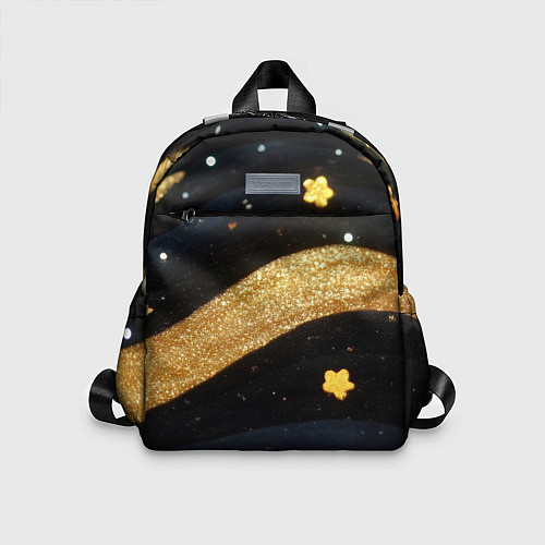 Детский рюкзак Золотые волны текстура / 3D-принт – фото 1