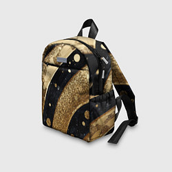 Детский рюкзак Выпуклая золотая текстура на черном, цвет: 3D-принт — фото 2