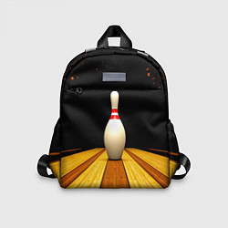 Детский рюкзак Кегля для боулинга на черном, цвет: 3D-принт