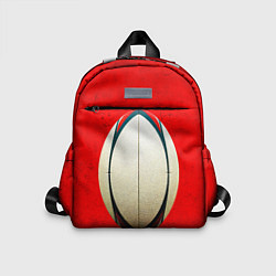 Детский рюкзак Мяч для регби на красном, цвет: 3D-принт