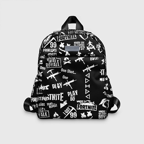 Детский рюкзак Черно белые логотипы игр / 3D-принт – фото 1