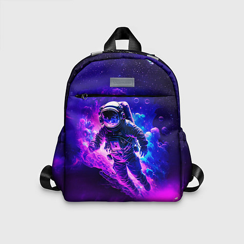 Детский рюкзак Космонавт в неоновых облаках / 3D-принт – фото 1