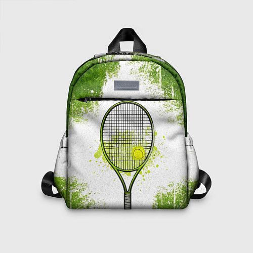Детский рюкзак Теннисная ракетка в зеленом / 3D-принт – фото 1